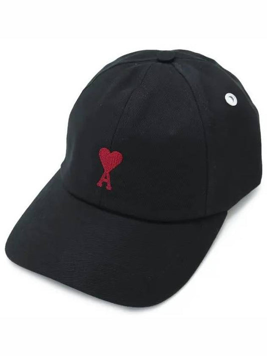 De Coeur Embroidered Logo Ball Cap Black - AMI - BALAAN 2