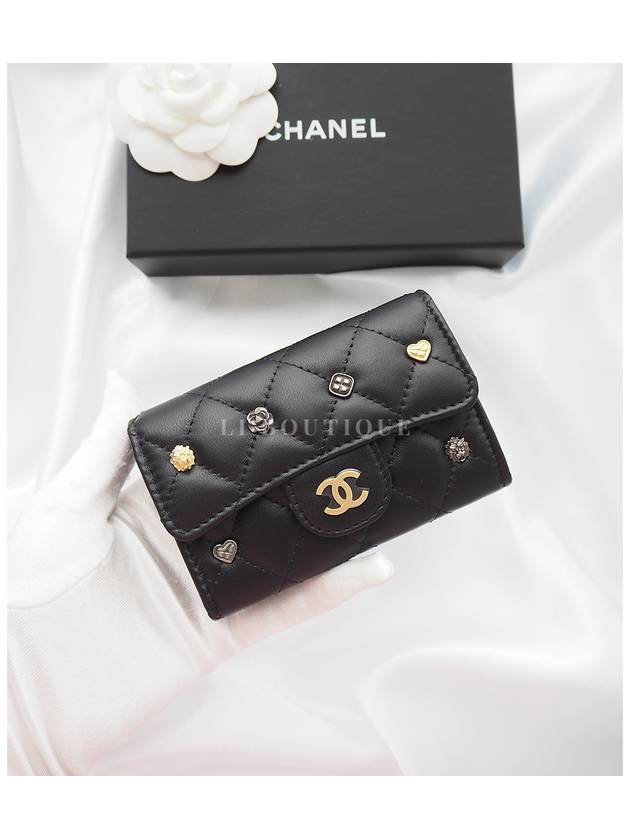 Women's Classic Charm Gold Leather Cross Bag Black - CHANEL - BALAAN 10