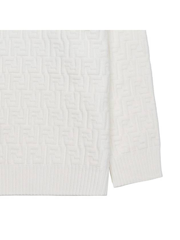 FF Logo Embossed Pullover Knit Top White - FENDI - BALAAN 7