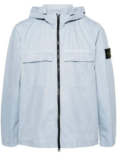 Wappen Old Effect Hooded Jacket Light Blue - STONE ISLAND - BALAAN 1