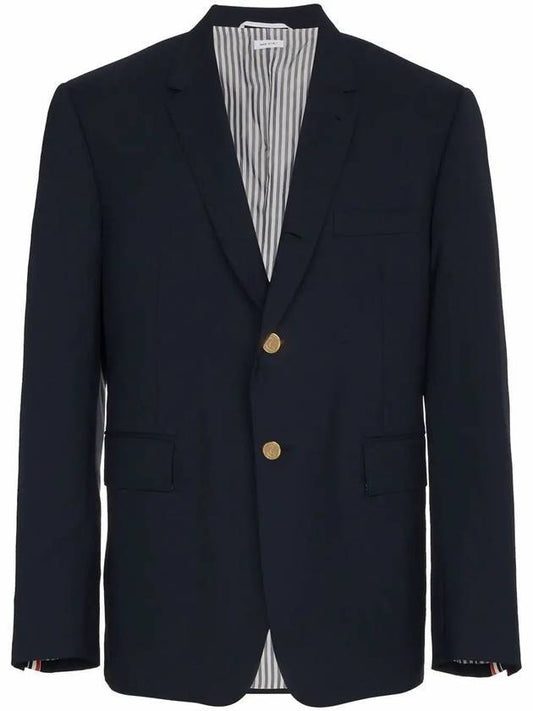 Super 120S Wool Twill Single Breasted Classic Jacket Navy - THOM BROWNE - 1
