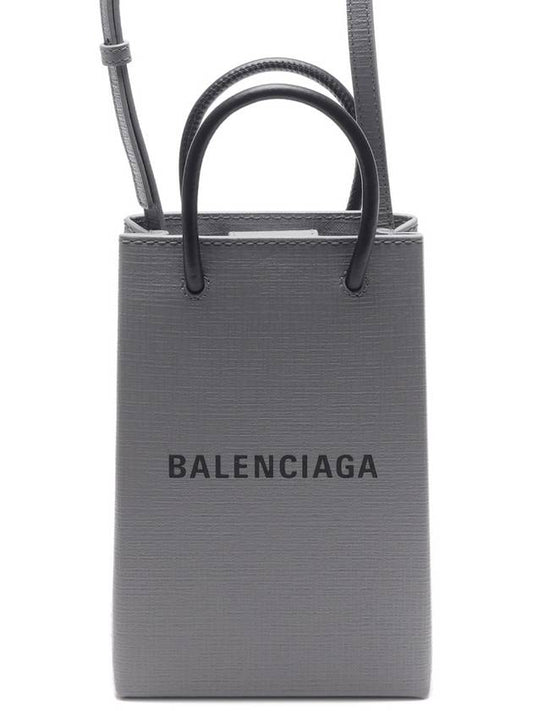 Logo Phone Holder Cross Bag Grey - BALENCIAGA - BALAAN 2