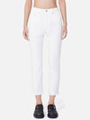 Women's Denim High Waist Cropped Jeans White - AMI - BALAAN 3