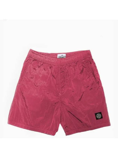 Men's Logo Patch Nylon Metal Swim Shorts Red - STONE ISLAND - BALAAN 1