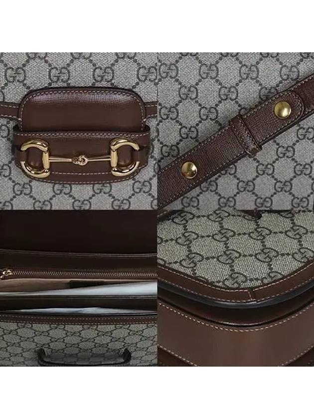 602204 GG Supreme Canvas Brown Leather 1955 Gold Horsebit Shoulder and Cross Bag - GUCCI - BALAAN 5