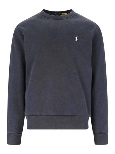 Embroidered Pony Logo Crew Neck Cotton Sweatshirt Black - POLO RALPH LAUREN - BALAAN 2