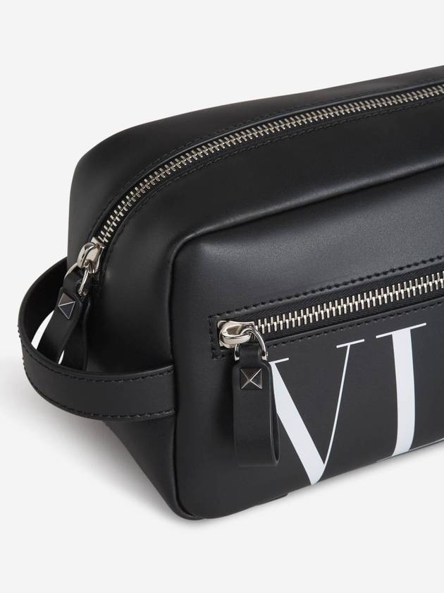 Logo Leather Toiletry Bag - VALENTINO - BALAAN 5