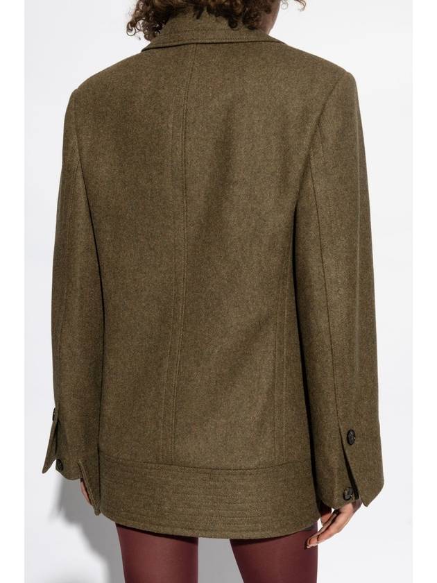 FERRAGAMO Wool Coat, Women's, Green - SALVATORE FERRAGAMO - BALAAN 4