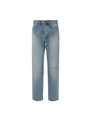 Pants Pocket High Waist Slim Fit Denim Blue - SAINT LAURENT - BALAAN 1