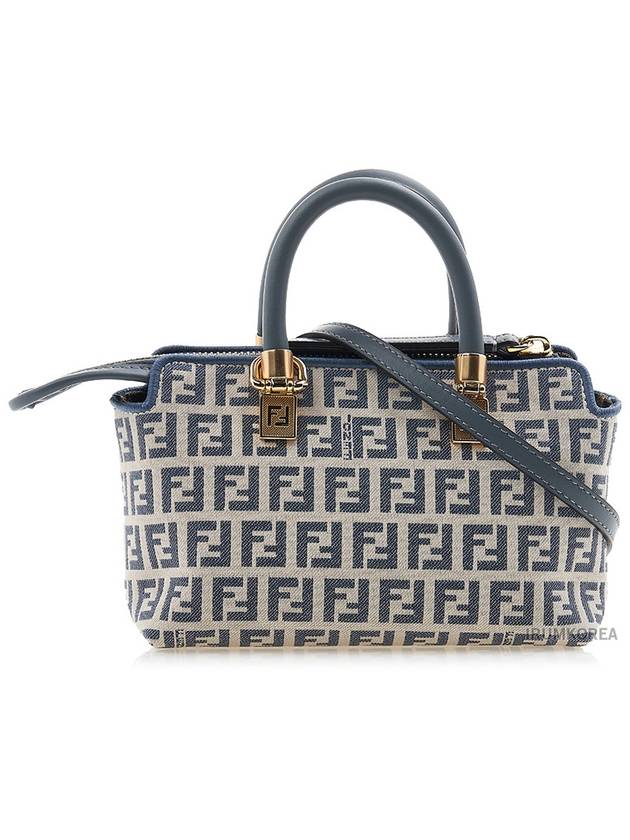 FF Small Fabric Tote Bag Blue - FENDI - BALAAN 4