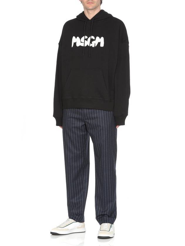 Lettering Logo Print Hoodie Black - MSGM - BALAAN 4