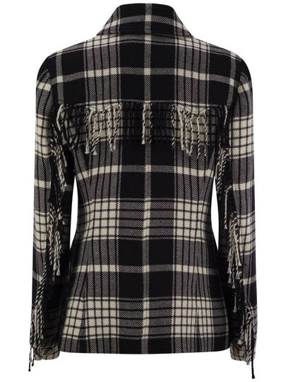 Plaid wool jacket with fringes - POLO RALPH LAUREN - BALAAN 2