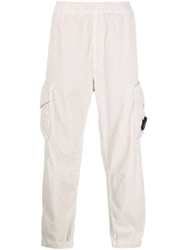 Corduroy Cotton Cargo Straight Pants Plaster - STONE ISLAND - BALAAN 1