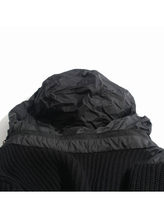 Padded Wool Hooded Zip Up Black - MONCLER - BALAAN 7