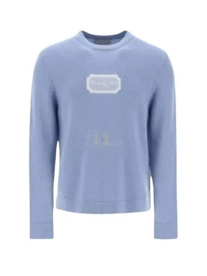 Couture Embroidered Cashmere Jersey Knit Top Blue - DIOR - BALAAN 2