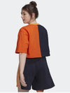 Crop T Shirt HT5980 Navy Orange WOMENS UK6 JP M - ADIDAS - BALAAN 2