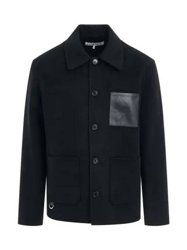 Anagram Embossed Workwear Wool Cashmere Blend Jacket Black - LOEWE - BALAAN 2