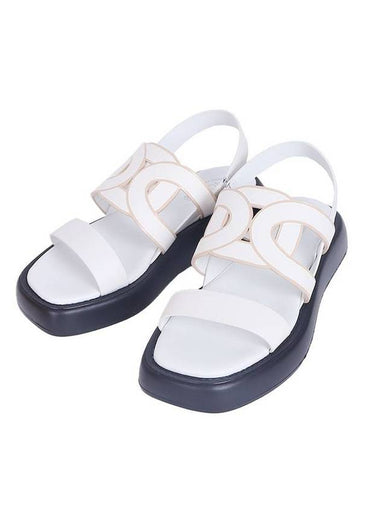 Women's Logo Leather Sandals Cream - TOD'S - BALAAN 1