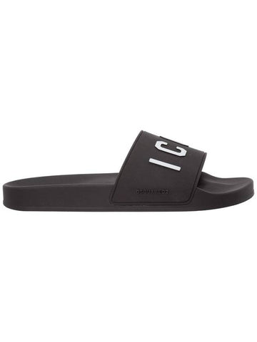 Men’s Icon Slippers Black - DSQUARED2 - BALAAN 1