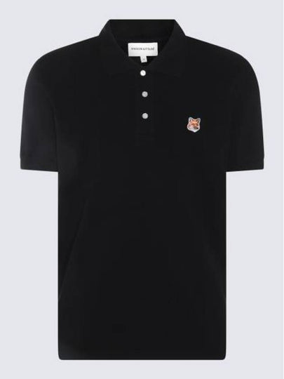 Fox Head Patch Cotton Polo Shirt Black - MAISON KITSUNE - BALAAN 2