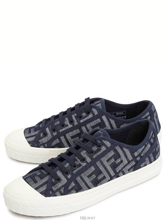 Domino FF Morty Denim Low Top Sneakers Blue - FENDI - BALAAN 2