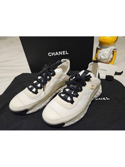 Mixed Fibers Velvet Calfskin Low Top Sneakers Ivory - CHANEL - BALAAN 2