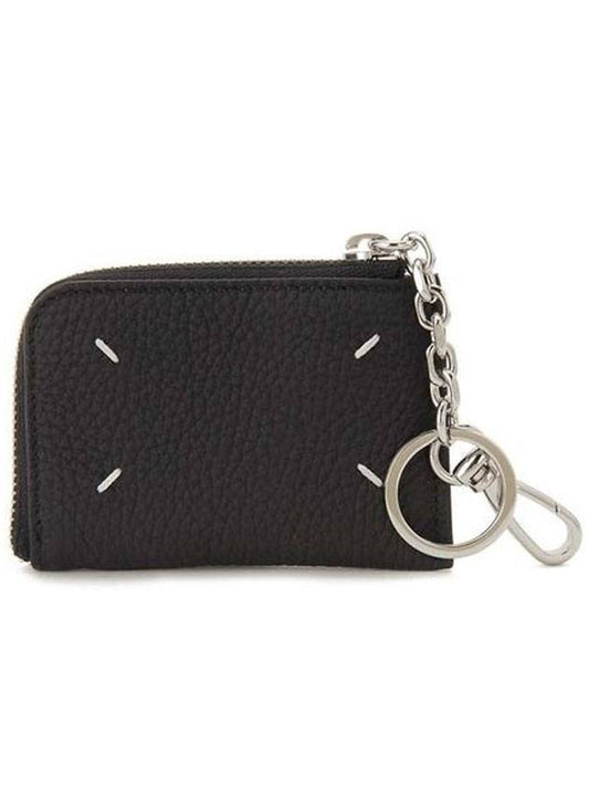 key ring zipper card wallet black - MAISON MARGIELA - BALAAN.