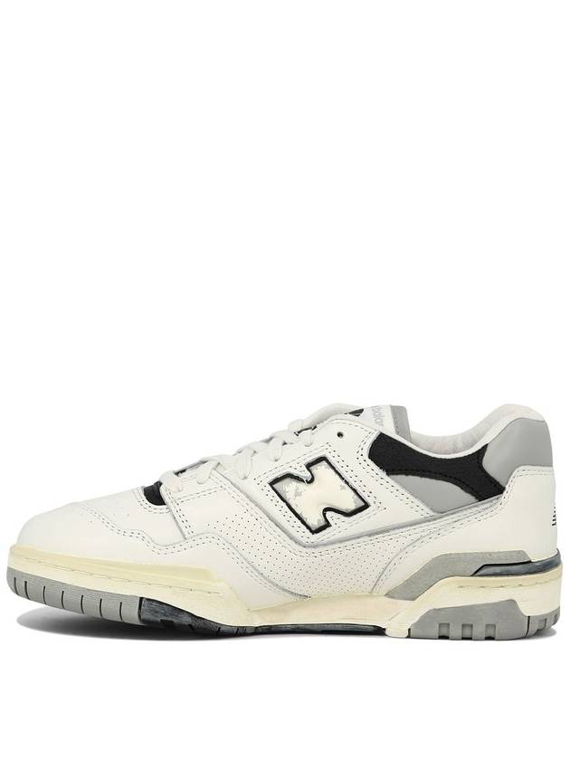 '550' White And Grey Low Top Sneakers With Logo And Contrasting Details In Leather Man - NEW BALANCE - BALAAN 3