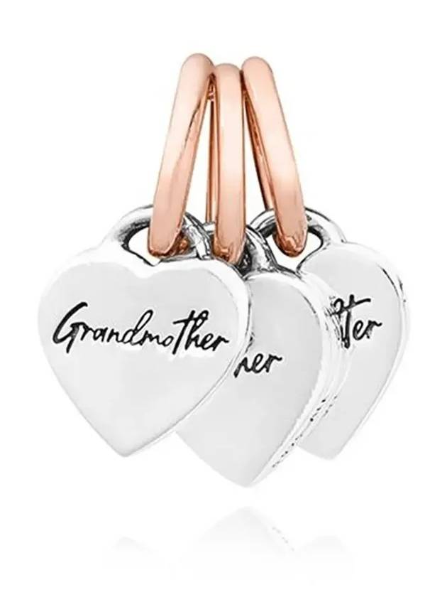 Two-Tone Splittable Family Generation of Hearts Triple Dangle Bracelet Charm Silver Gold - PANDORA - BALAAN 4