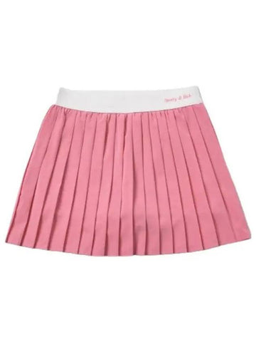 Pleated Tennis Skirt Pink White Women s - SPORTY & RICH - BALAAN 1