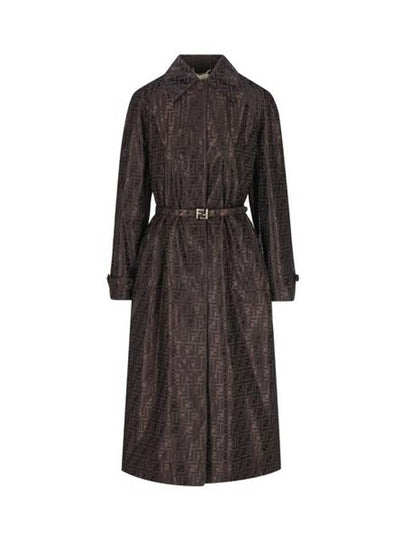 Cotton Blend Trench Coat Black - FENDI - BALAAN 2