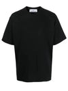 Fissato Effect Compass Embroidery Logo Short Sleeve T-shirt Black - STONE ISLAND - BALAAN 2