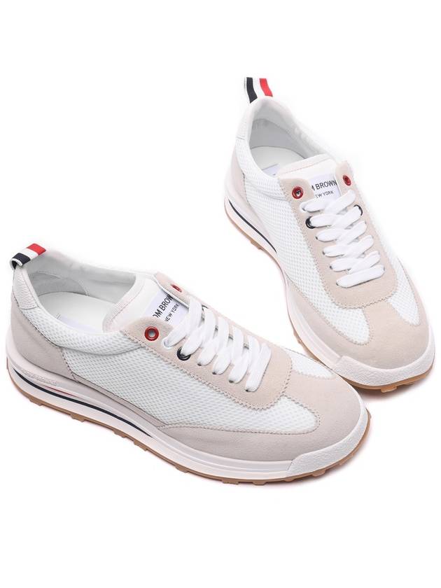 Fine Kid Suede Tech Runner White - THOM BROWNE - BALAAN 6