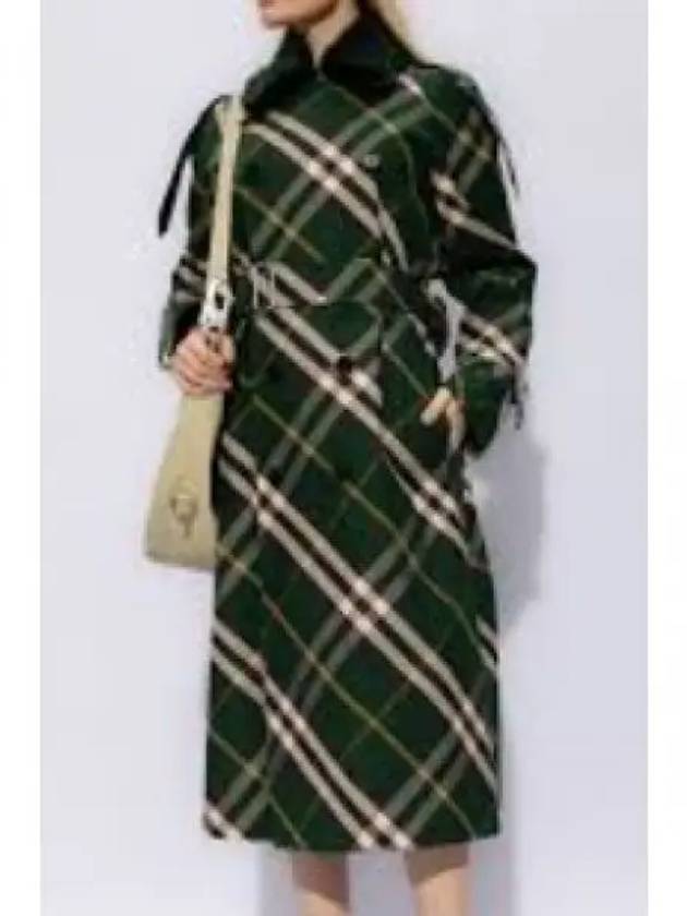 Check Pattern Trench Coat Green - BURBERRY - BALAAN 2