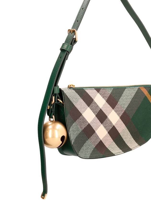 Mini Shield Checked Shoulder Bag Green - BURBERRY - BALAAN 4