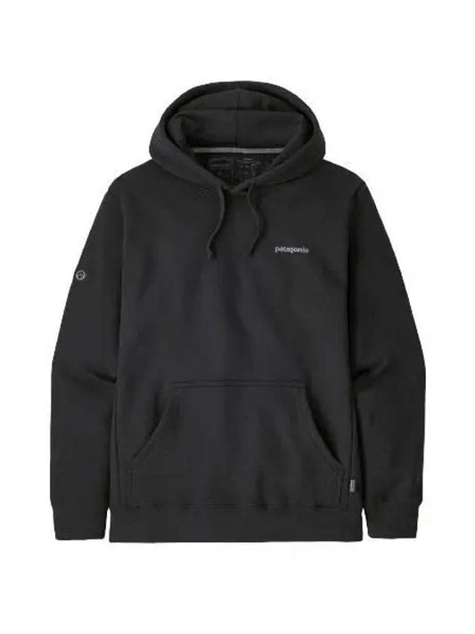 Fitz Roy Icon Uprising Pullover Hoodie Black - PATAGONIA - BALAAN.