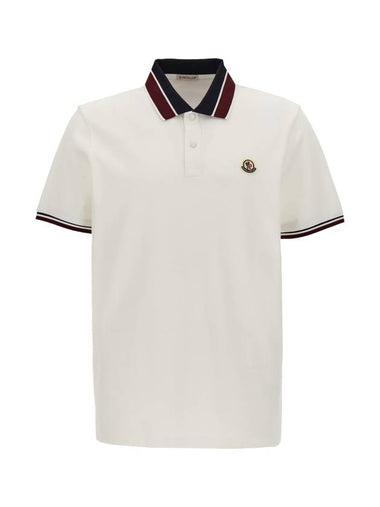 Logo Patch Polo Shirt White - MONCLER - BALAAN 1