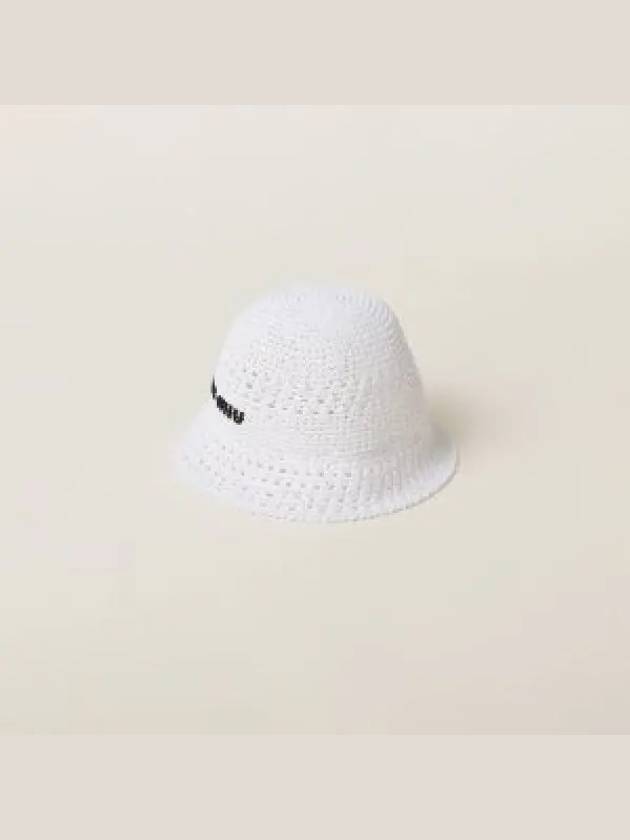 Woven Fabric Bucket Hat White - MIU MIU - BALAAN 2