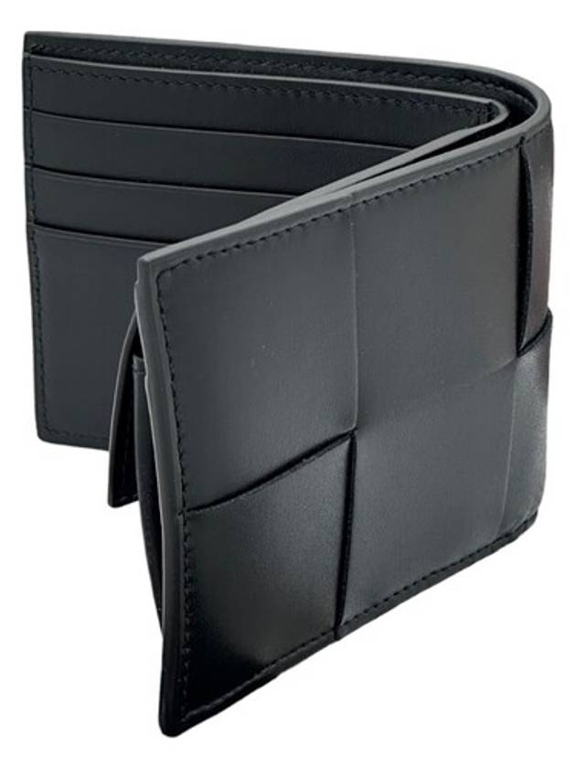 Intrecciato Coin Pocket Half Wallet Black - BOTTEGA VENETA - BALAAN 5