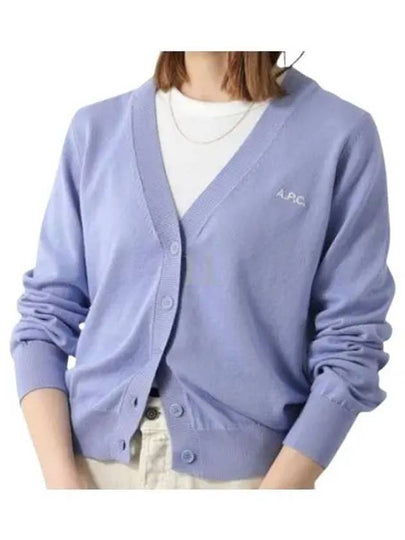 Bee Logo V-neck Cardigan Blue - A.P.C. - BALAAN 2