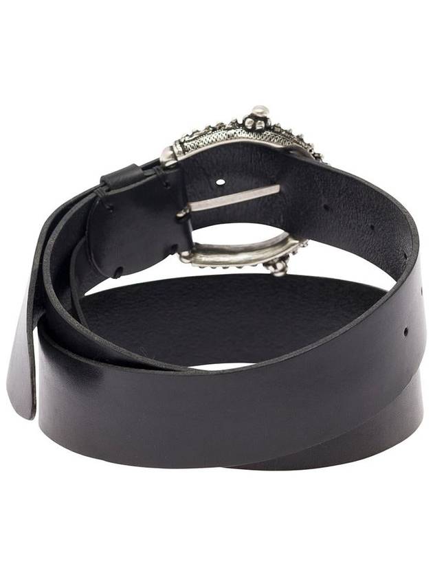 Black Belt With Circle Buckle In Leather Woman - P.A.R.O.S.H. - BALAAN 3