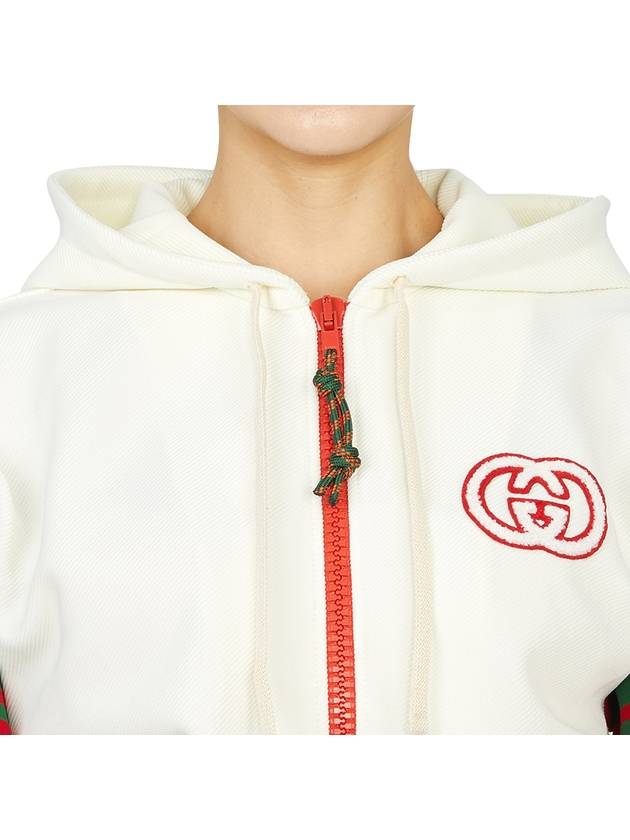 Interlocking G Logo Hooded Jersey Zipped Jumpsuit Ivory - GUCCI - BALAAN.