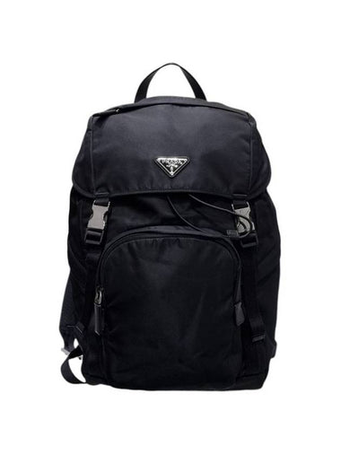 2VZ135 Pocono black silver triangle logo backpack - PRADA - BALAAN 1