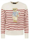 Women's Bear Stripe Sweatshirt White Red - POLO RALPH LAUREN - BALAAN 2