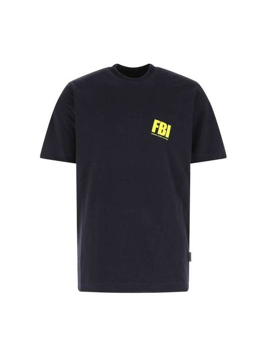 FBI Print Reversible Short Sleeve T-Shirt Navy - BALENCIAGA - BALAAN.