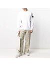 Wappen Side Zipper Pocket Sweatshirt White - STONE ISLAND - BALAAN 4