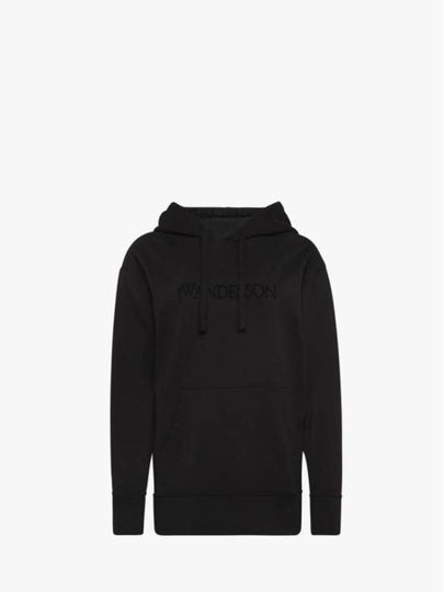 Embroidery Logo Drawstring Hoodie Black - JW ANDERSON - BALAAN 2