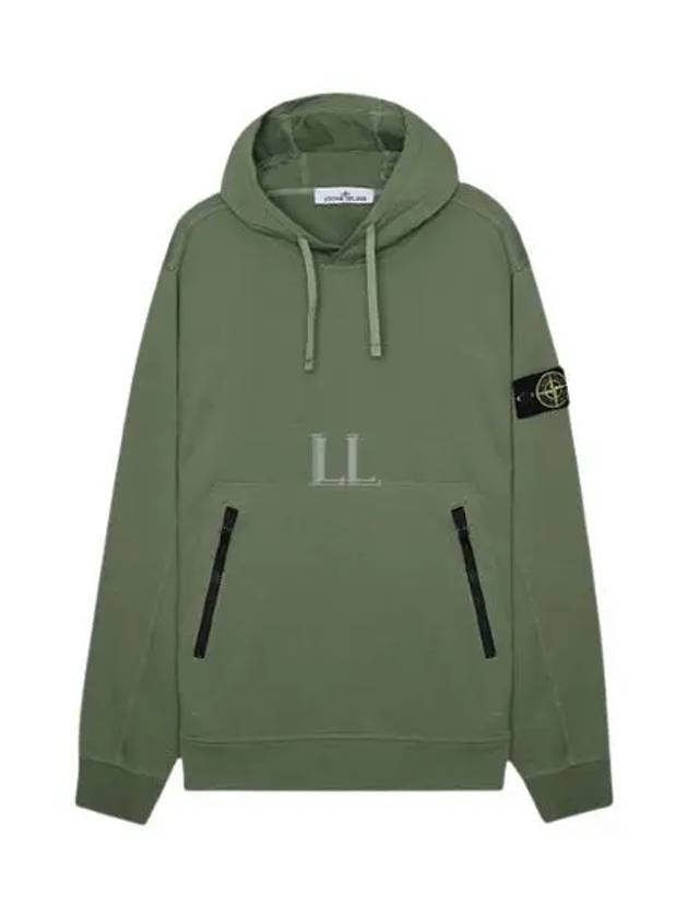 Cotton Wappen Patch Hoodie Sage Green - STONE ISLAND - BALAAN 2