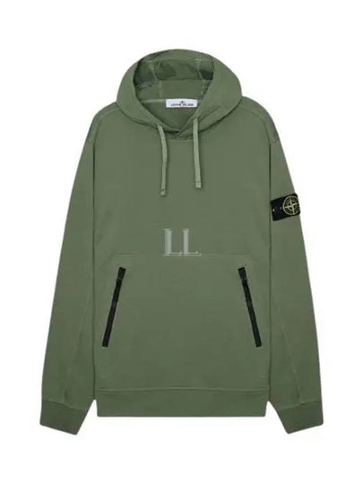 Cotton Waffen Patch Hoodie Sage Green - STONE ISLAND - BALAAN 2