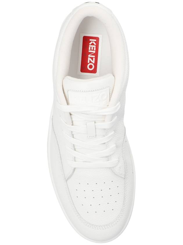 Dome Trainer Leather Low Top Sneakers Off White - KENZO - BALAAN 7